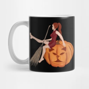 Witch and pumpkin Mug
